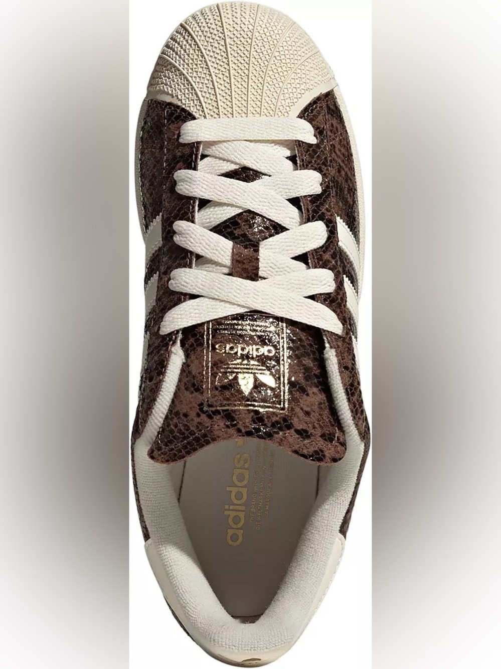 🆕 adidas Superstar II Snake Print Sneakers Women’s 7.5 Brown Cream NWT - Picture 5 of 8